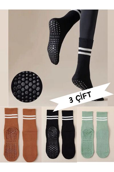 XTR Fitness Brown Black Green Professional Anti-Slip Sole Yoga Socks 3 Colors