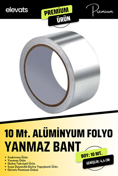 Elevats Premium 10 Metre Alüminyum Bant Yanmaz Bant Su Sızdırmaz Yüksek Güçlü...