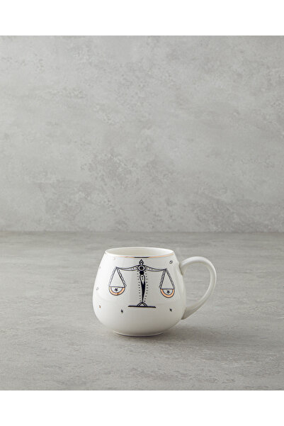 English Home Libra New Bone China Kupa 325 ml Siyah-Beyaz-Gold