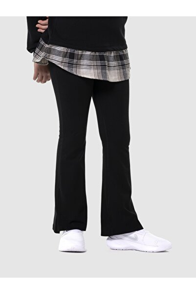 GAP Kız Çocuk Siyah Streç Jersey Legging Flare Tayt