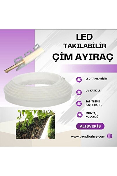 trendbahce Led Takılabilir Çim Sınırlayıcı 25 Mtl Çim Ayırıcı