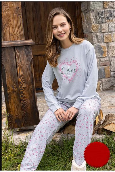 Aydoğan Women's Cotton Long Sleeve Pajamas Set