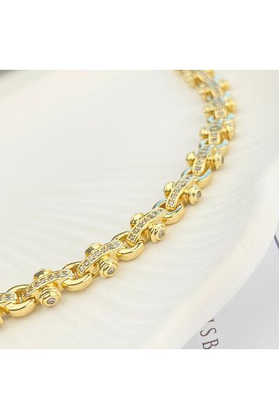 Kyver Women's Bracelet t Model Bracelet Tarnish-Free Xuping Vip Series 14 Carat Gold 17 2cm
