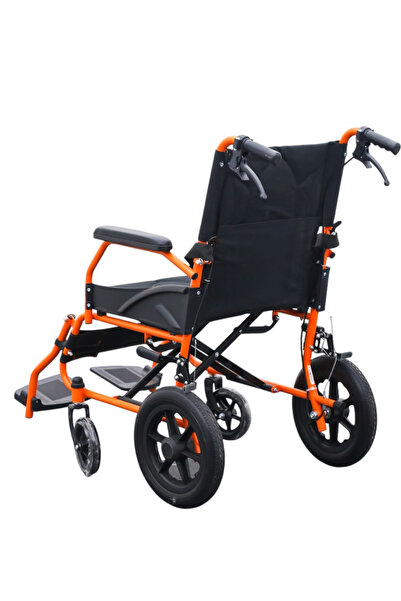 AZK TİCARET Kolay Katlanabilir Refakatçi Frenli Hasta Transfer Sandalyesi