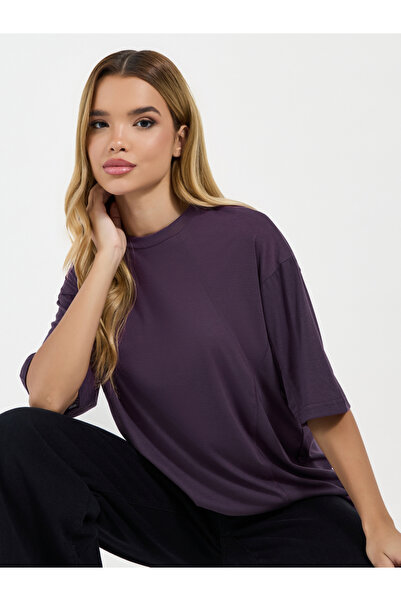 Styli تي شيرت سادة كبير الحجم برقبة دائرية