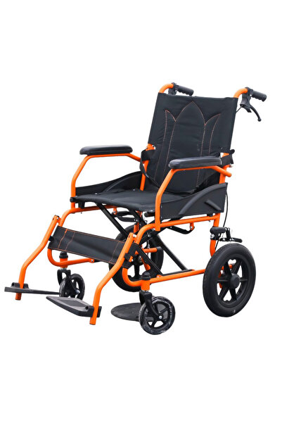 AZK TİCARET Kolay Katlanabilir Refakatçi Frenli Hasta Transfer Sandalyesi