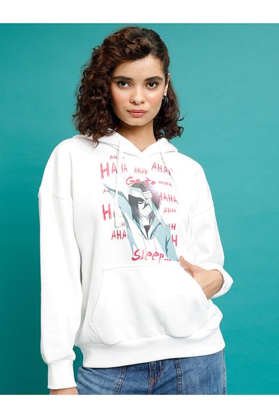 Tokyo Talkies By Styli Graphic Print Oversized Hoodie
