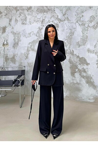 Bella Breeze Kadın Gül Kemer Detaylı Palazzo Takım Elbise