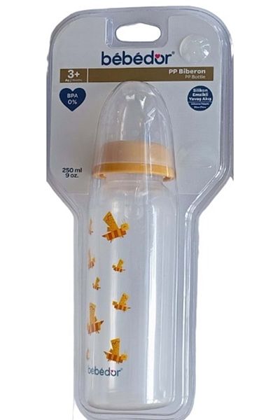 Bebedor 250ml Patterned Pp Baby Bottle - Yellow and Blue (Code:24302)