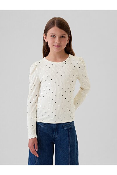 GAP Kız Çocuk Beyaz Fitilli T-Shirt