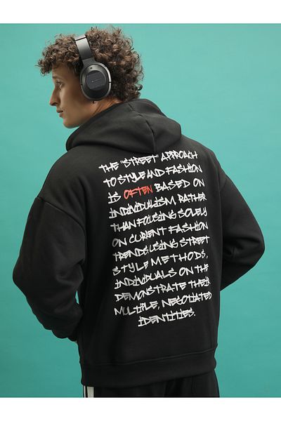 Highlander By Styli Typography Print Oversized Hoodie