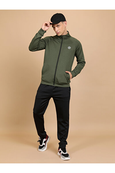 Highlander By Styli Mock Collar Logo Detail Sweatshirt