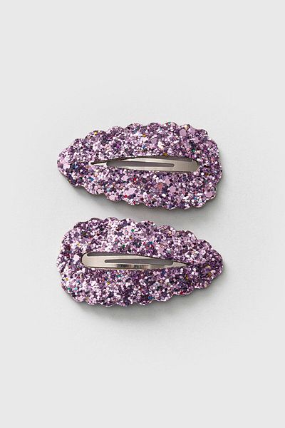 Magu Purple Sequined Double Girl's Clip Buckle