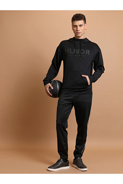 Highlander By Styli Relaxed Fit Logo Print Hoodie with Front Pocket