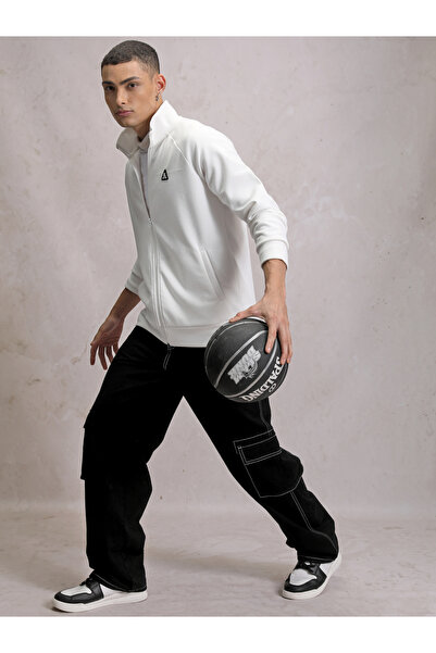 Highlander By Styli Textured Badge Detail Full Zip Sweatshirt