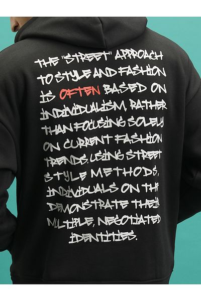 Highlander By Styli Typography Print Oversized Hoodie