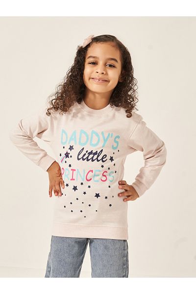 Styli Slogan and Star Print Longline Sweatshirt
