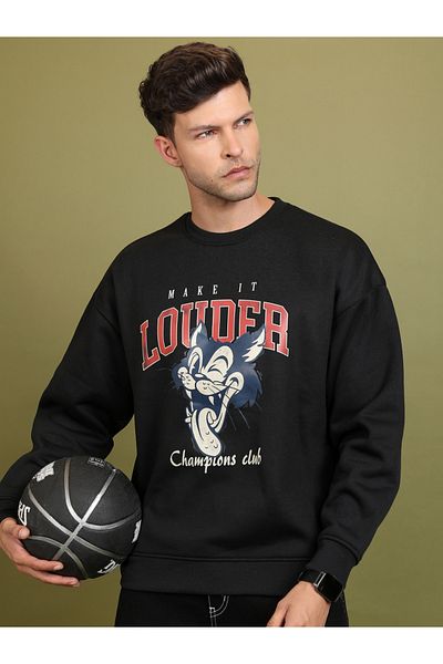 Highlander By Styli Oversized Character Print Dropped Shoulder Sweatshirt