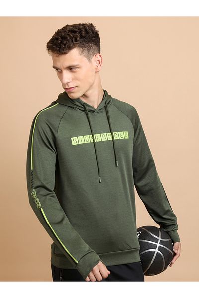 Highlander By Styli Printed Raglan Sleeves Hoodie with Drawstring