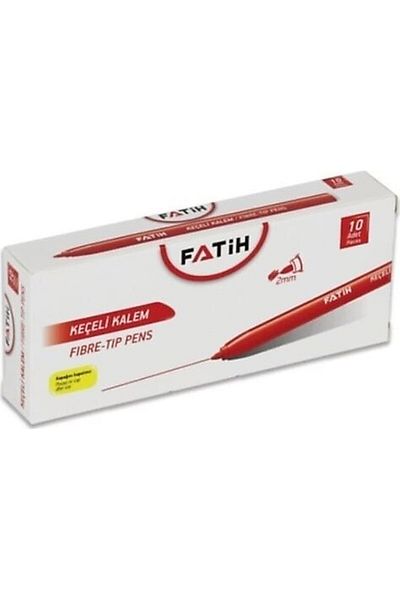Fatih Office Type Red Felted Pen 10 Pieces