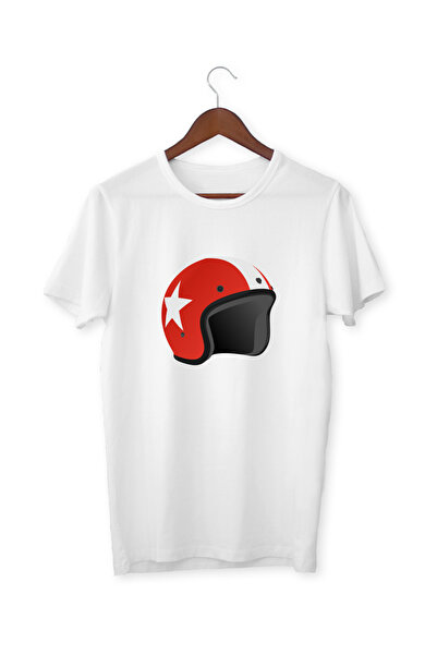 ALPŞAN TİCARET Crveni kaciga Sa deznom Vizual T-shirt - za decu i odrasle