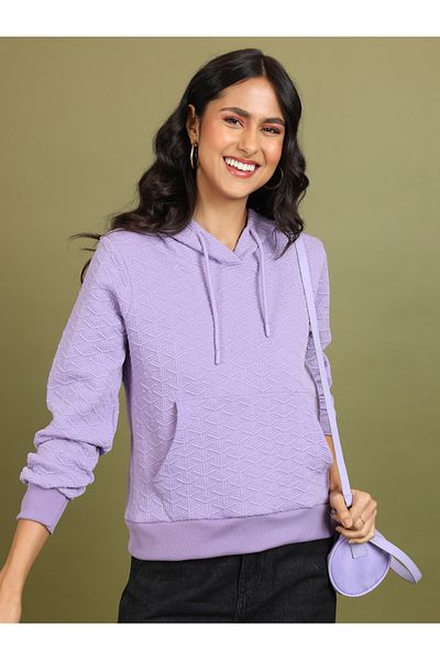 Tokyo Talkies By Styli Textured Kangaroo Pocket Hoodie