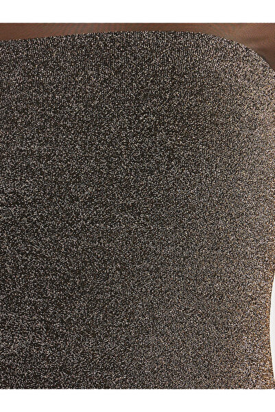 Styli Mesh Insert Glitter Look Knee Length Dress