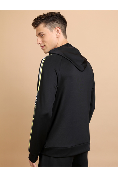 Highlander By Styli Printed Raglan Sleeves Hoodie with Drawstring