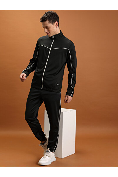 Highlander By Styli Contrast Piping Detail Front Zip Jacket