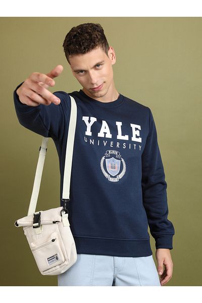 Highlander By Styli Typography Print Ribbed Cuff Sweatshirt