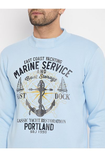 Duke By Styli High Neck Graphic Print Sweatshirt