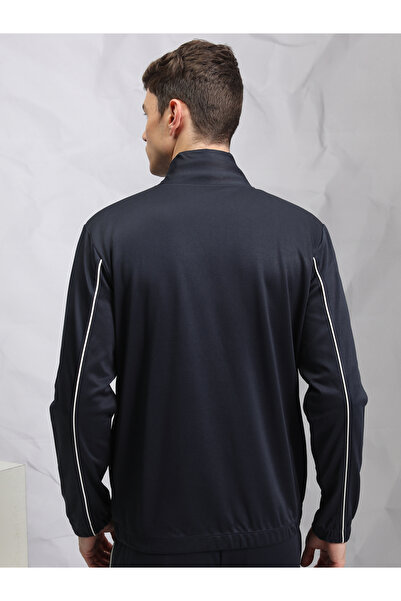 Highlander By Styli Contrast Piping Detail Zip-Up Sweatshirt