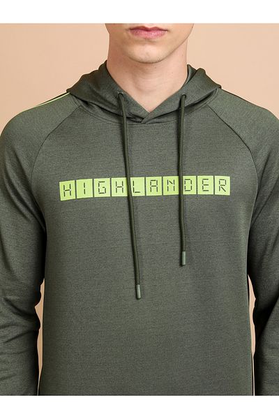 Highlander By Styli Printed Raglan Sleeves Hoodie with Drawstring