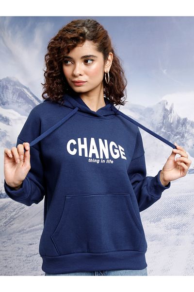 Tokyo Talkies By Styli Slogan Print Drop Shoulder Oversized Hoodie