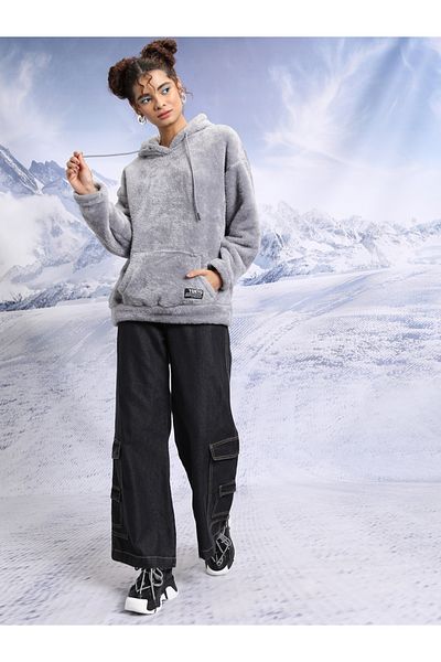 Tokyo Talkies By Styli Oversized Fleece Hoodie