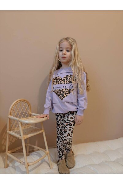 hira kids collection Дівчачий комплект з принтом леопарда