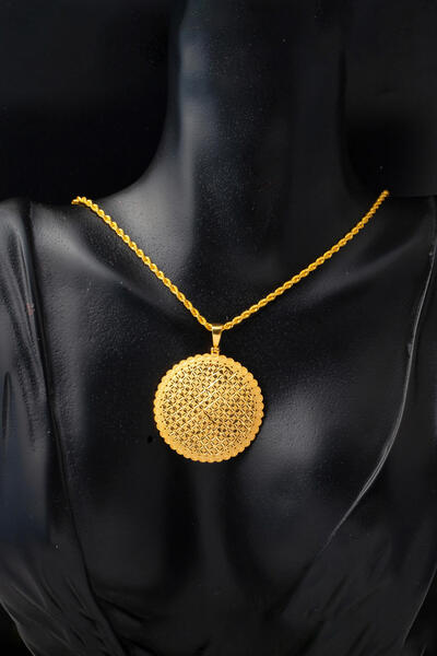 Bilezikci Hasır Tasarım 22 Ayar Altın Kolye Zincirli