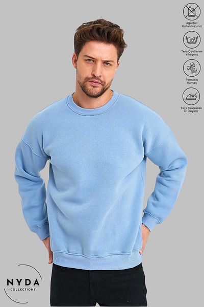 Nyda Collections Unisex μακρυμάνικο φούτερ Attack on Titan με λαιμόκοψη χωρίς κουκούλα, υπερμεγέθη φούτερ
