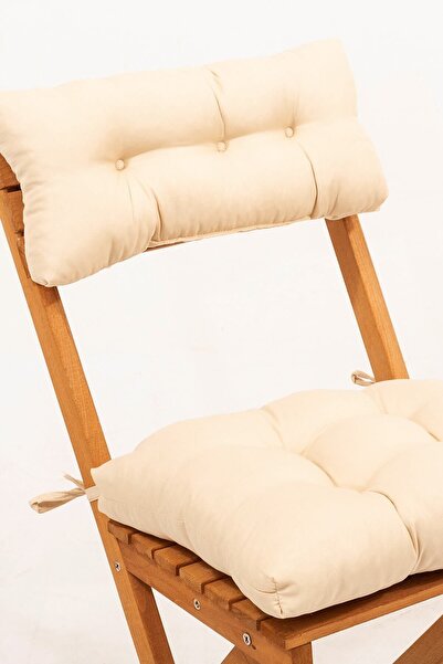 Meya Dekor Sırt Ve Oturak Minderli Balkon Bahçe Mutfak 3'lü Bistro Set Katlanır Masa-sandalye 60x80 Masalı