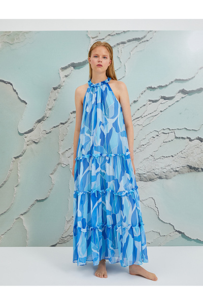 Koton Rochie lungă cu gât Halter Ravenous Ermer