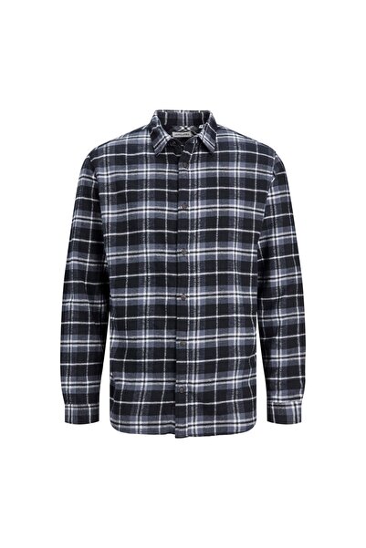 Jack & Jones Jack&Jones Büyük Beden Siyah-Gri Erkek Oduncu Gömlek 12245376