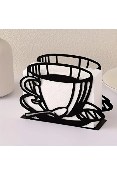 HSWOOD Kahve Fincanı Tasarımlı Ahşap Peçetelik Sofra Mutfak Masaüstü Organizer