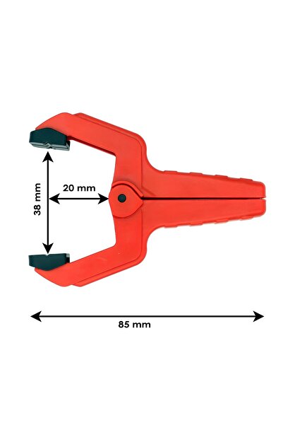 NZB 2 ADET Yaylı Kıskaç Mandal El Tip İşkence Mengene Kırmızı Klips Hobi 38 mm