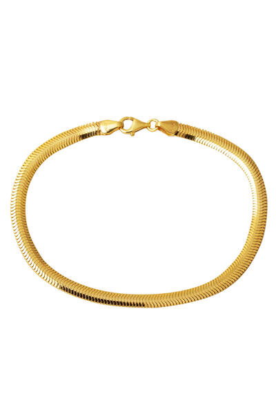 Bilezikci Balıksırtı İtalyan 14 Ayar Altın Bileklik 5 mm. Enli