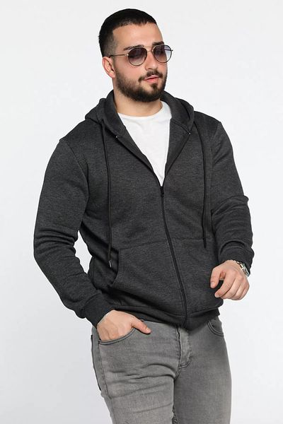 MİSHAR İTALİA Φούτερ με φερμουάρ K.anthracite με 3 νήματα