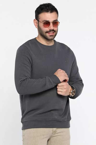 MİSHAR İTALİA Ανδρικό φούτερ με λαιμόκοψη καπνιστό
