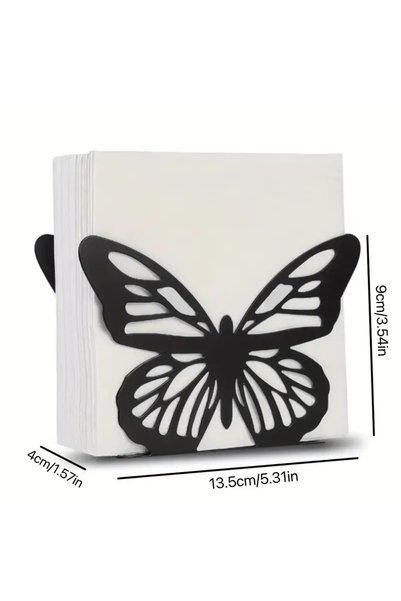 HSWOOD Butterfly Motif Wooden Napkin Holder Tableware Kitchen Desktop Organizer