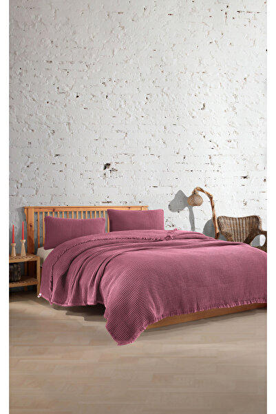 destinyhometex Βαμβακερό κάλυμμα κρεβατιού με σχέδιο βάφλας 4 στρώσεων - 220x...