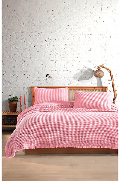 destinyhometex 4 Katlı %100 Pamuk Waffle Yatak Örtüsü 220x240cm Çift Kişilik/...