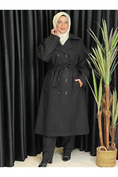 Butik büyük beden Cashmere Coat